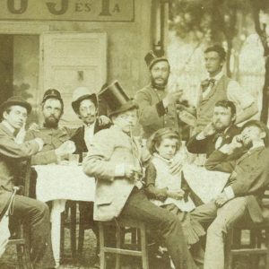 Riskó és Tsa: Asztaltársaság, 10,5×6,5 cm, Budapest, 1890-es évek. © Fõvárosi Szabó Ervin Könyvtár Budapest Gyûjtemény