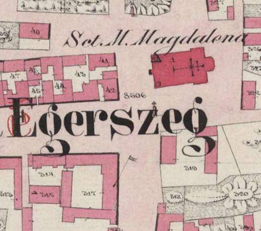 Részlet az 1858. évi kataszteri térképről via mapire.eu.